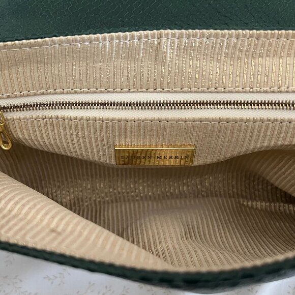 Lauren Merkin Clutch Bag in  Snakeskin Green - Picture 6 of 7